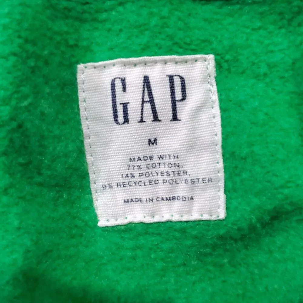 GAP Sweater Youth Teen Medium Green Blue Logo Spell Out Outdoor Hoodie Casual